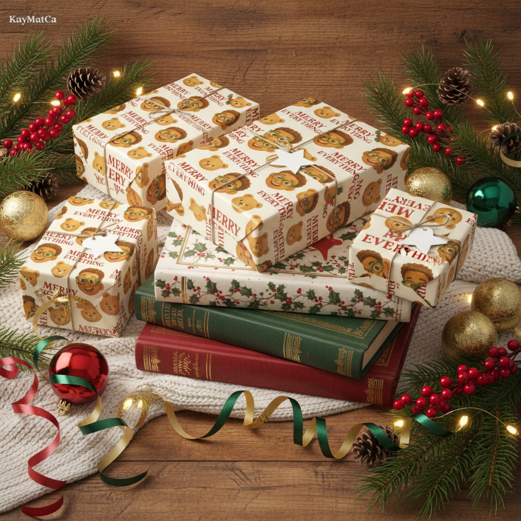 include the kaymatca wrapping paper in the image